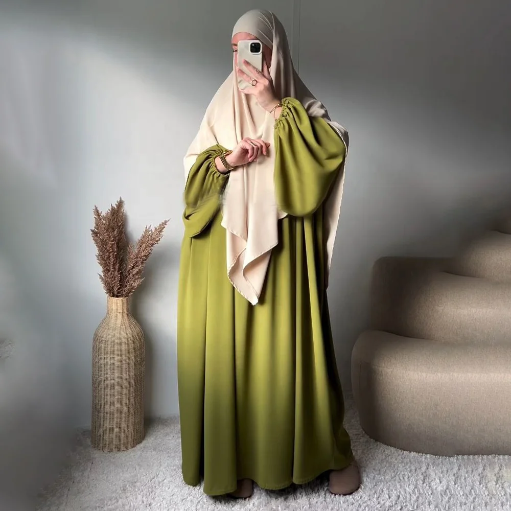 2 Piece Set Abaya With Khimar New High Quality Nida Modest Fashion Women Muslim Dress Hijab Dubai EID Ramadan Islamic Clothing