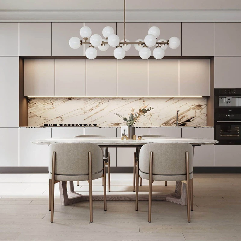 Nordic Hotel Restaurant White Fabric Dining Chair Home Furniture Dining Room Modern Luxury Velvet Dining Chair