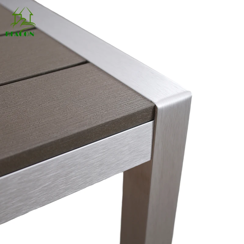 Cafe furniture bar high tables plastic wood bar out door chair with table for restaurant and bars outdoor