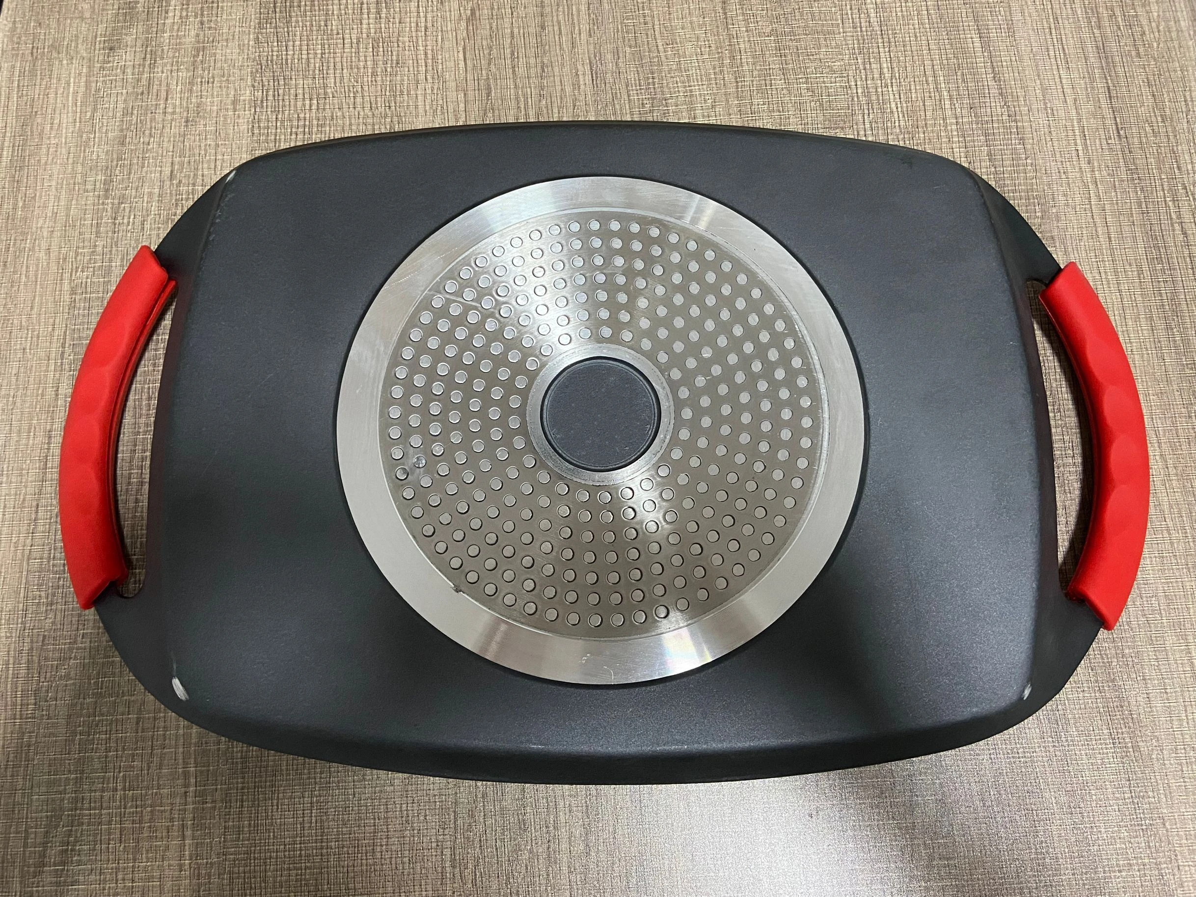 Durable Die Cast Aluminum Cookware Baking Pan Non Stick Grill Pan with Detachable Silicone Holders Oven & Induction Compatible