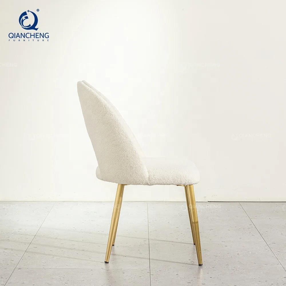 white nordic lamb plush cashmere dining chair fabric manufacture in china foshan furniture supplier gold banquet wedding chair
