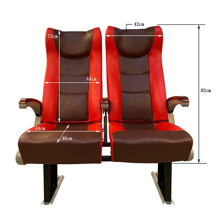 Contrast color matching bus car seat double seat with armrests