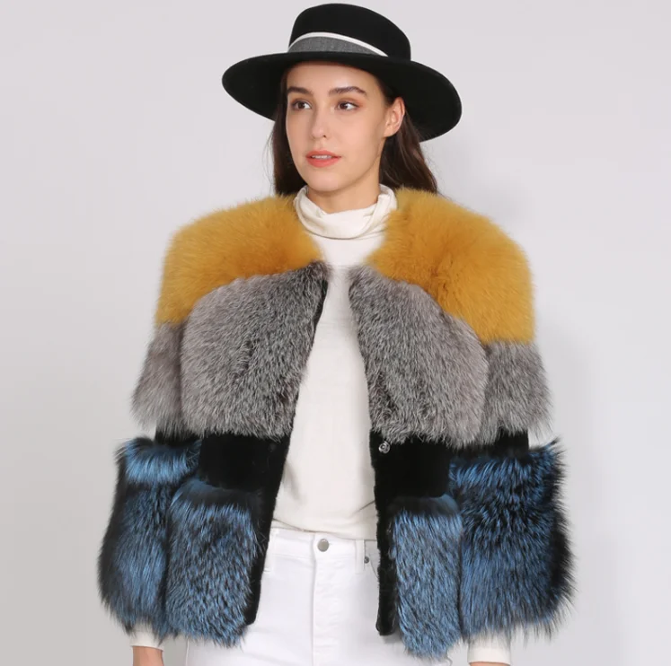 Custom New  Fluffy Coat Winter Warm Overcoats OEM 2023 Short Style Colorful Fur plus size Coat For Women