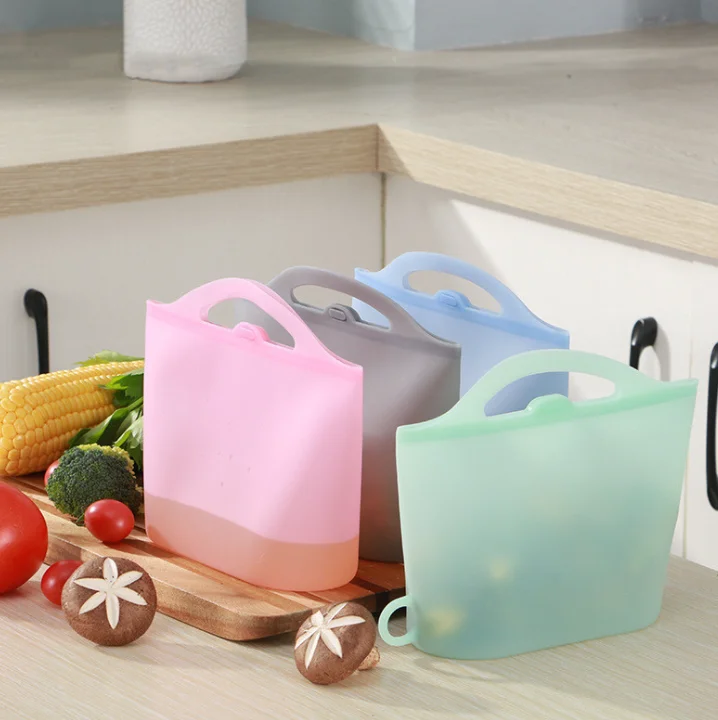 500/1000/1500ml waterproof fridge silicone food storage bag vegetable preservation reusable freezer safe food bags