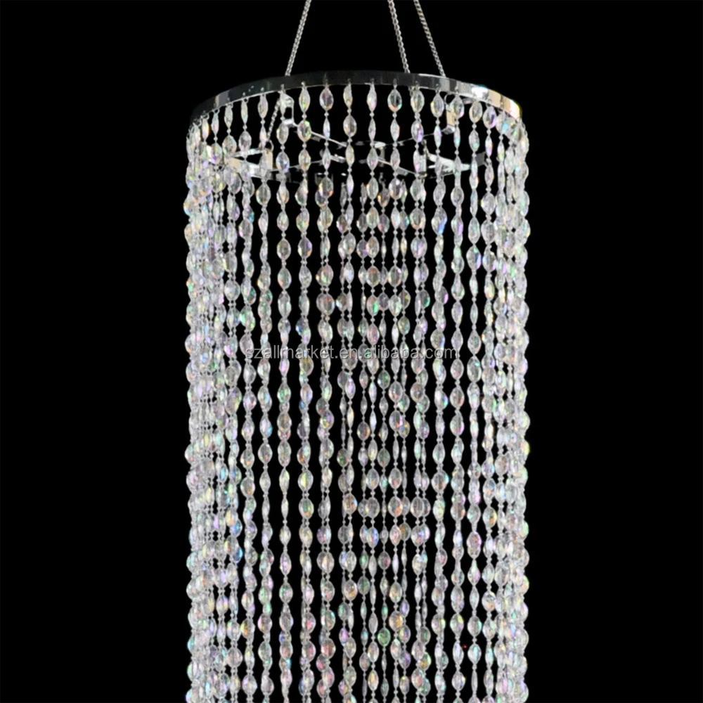 Event party wedding decor 5 feet height bead chandelier with  acrylic drops