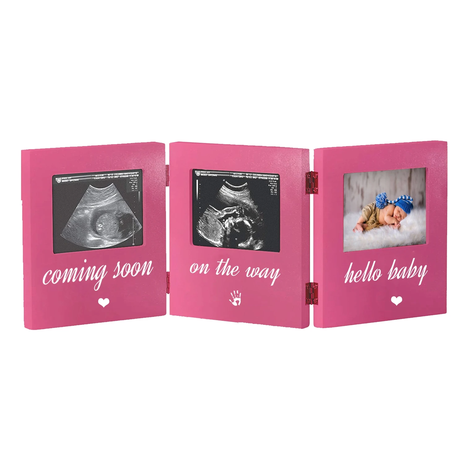 Triple Sonogram Keepsake Frame Ultrasound Picture Frame Baby Shower or Christmas Gift for Expecting Parents