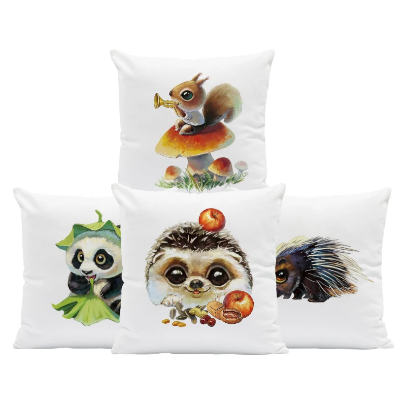 Cheap Back Cushion Cute Pillow Cartoon Animal 18 X 18 Digital Printed Panda Velvet Home Decoration Pillow Cover Bedding Kids