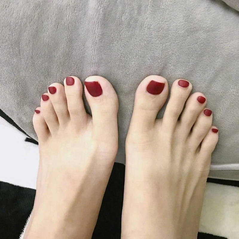 24 pieces of wearable full-fit nails false toe nails finished frosted toenails