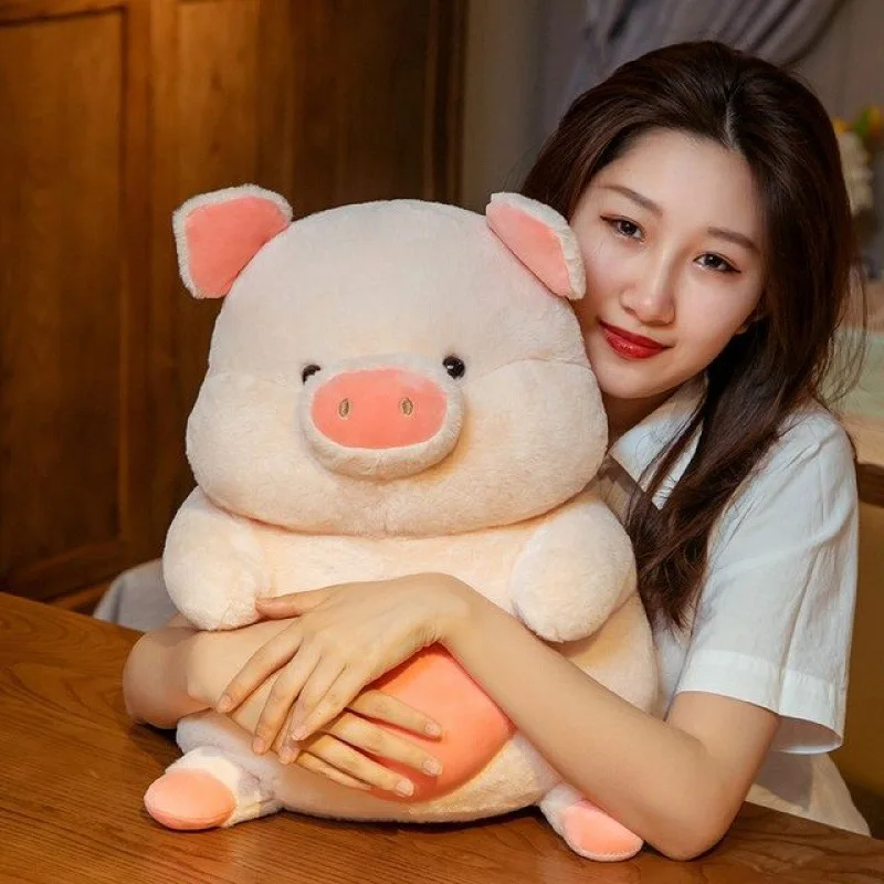 New 25cm Soft Elastic Pink Plump Love Heart Piggy Lazy Little Pig Animal Throw Pillow Stuffed Animal Plush Toy gift for children
