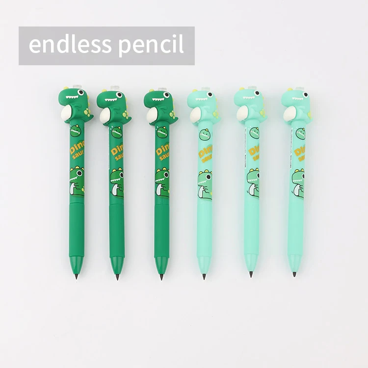 Карандаш KUKI Kawaii с динозавром, 0,5 мм, школьные принадлежности, подарок для детей, гладкая и прочная ручка для письма