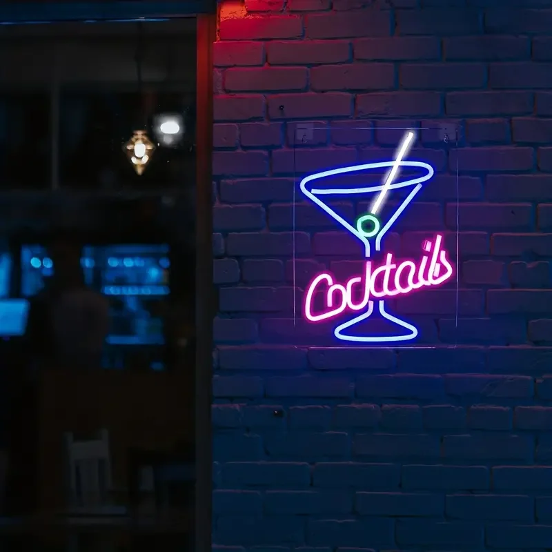 Manufacturer Hot Selling Custom Decorative Lighting Codtails  Letters Acrylic Led Neon Lights Wedding Neon Sign Party Neon Signs