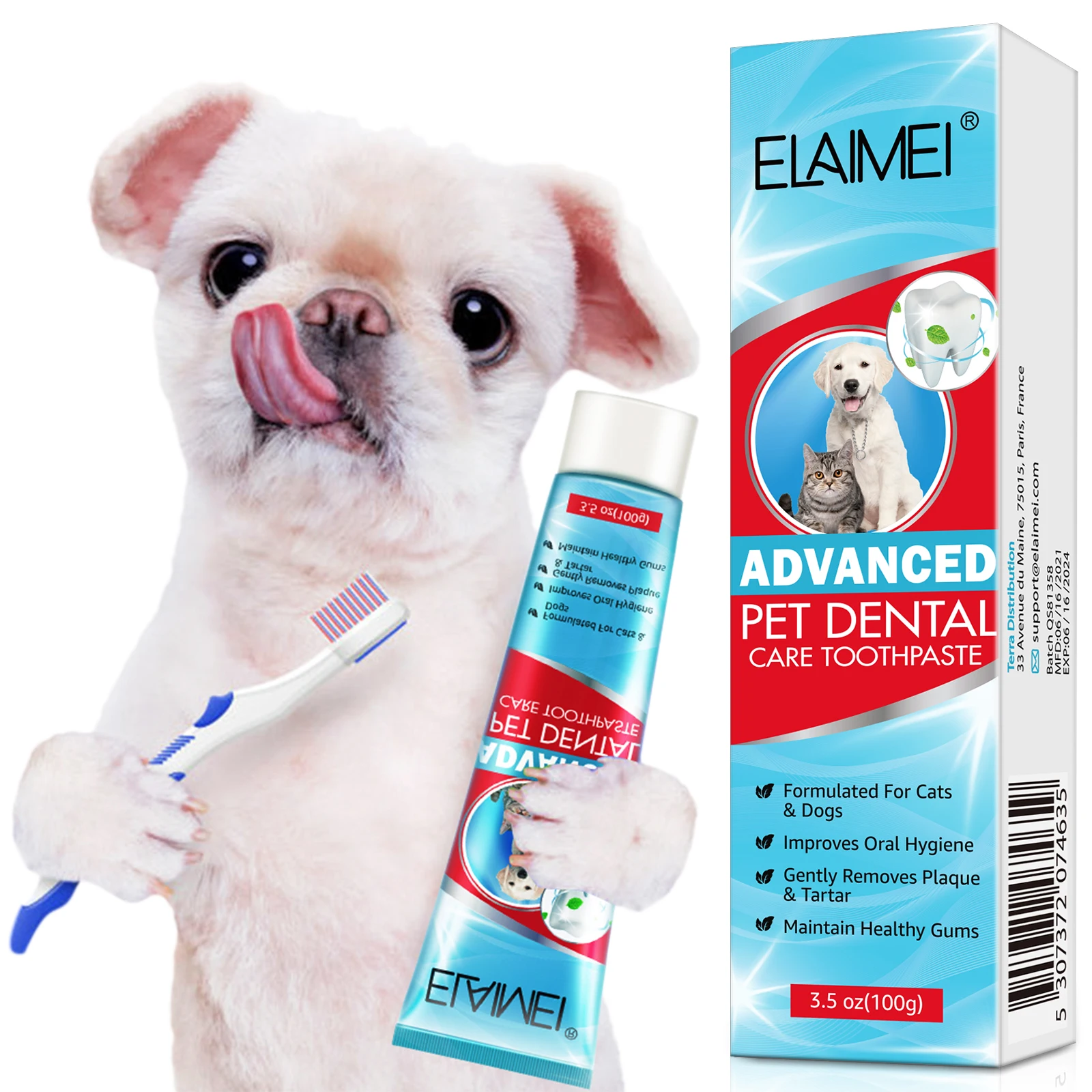 Private Label Bulk Professional Oral Cleaning Fresh Mint Pet Toothpaste Pet Dental Care Toothpaste for Dogs and Cats