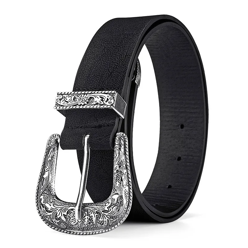 Wholesale children Fashion Casual  Cowboy Equestrian Stylish Pu Leather Belt Retro Vintage Buckle