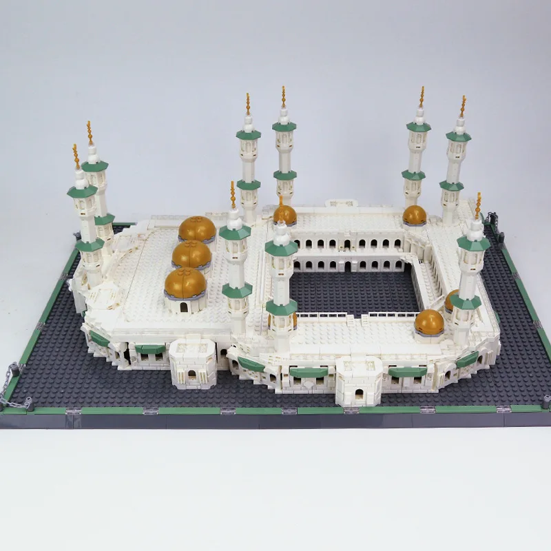 6220 Great Mosque of Mecca Saudi Arabia World Architectural Street Scene Attractions Model Kids Building Block Plastic Toys Set