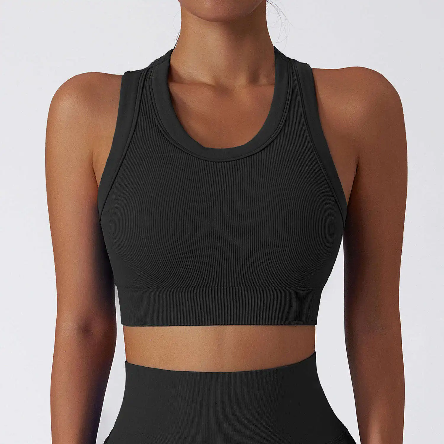 High Quality Designer Custom Nylon Spandex Fitness Yoga Wear Gym Workout Sports Bra For Women
