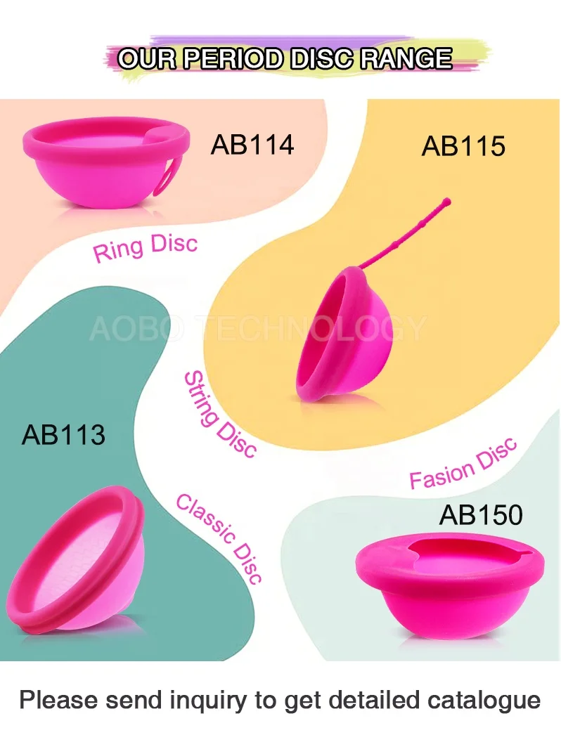 Soft Medical Grade Silicone Custom Branded Menstrual Disc With Removal Tab Reusable Menstrual Disc