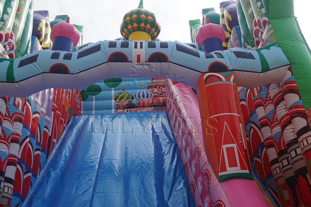 Huge inflatable slide stimulates the amusement park slide 0.55mm PVC non-toxic material
