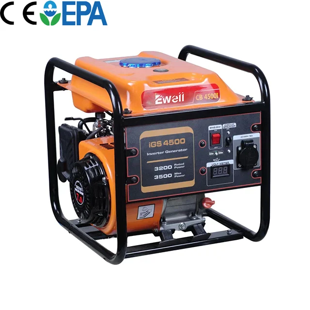 Ewell open frame portable 2800w power inverter gasoline generator benzin gasoline generators 3kw for Emergency
