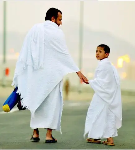 s-32 China factory 100% polyester Arab popular jacquard white long cheap with great price pilgrimage muslin  hajj ihram towel