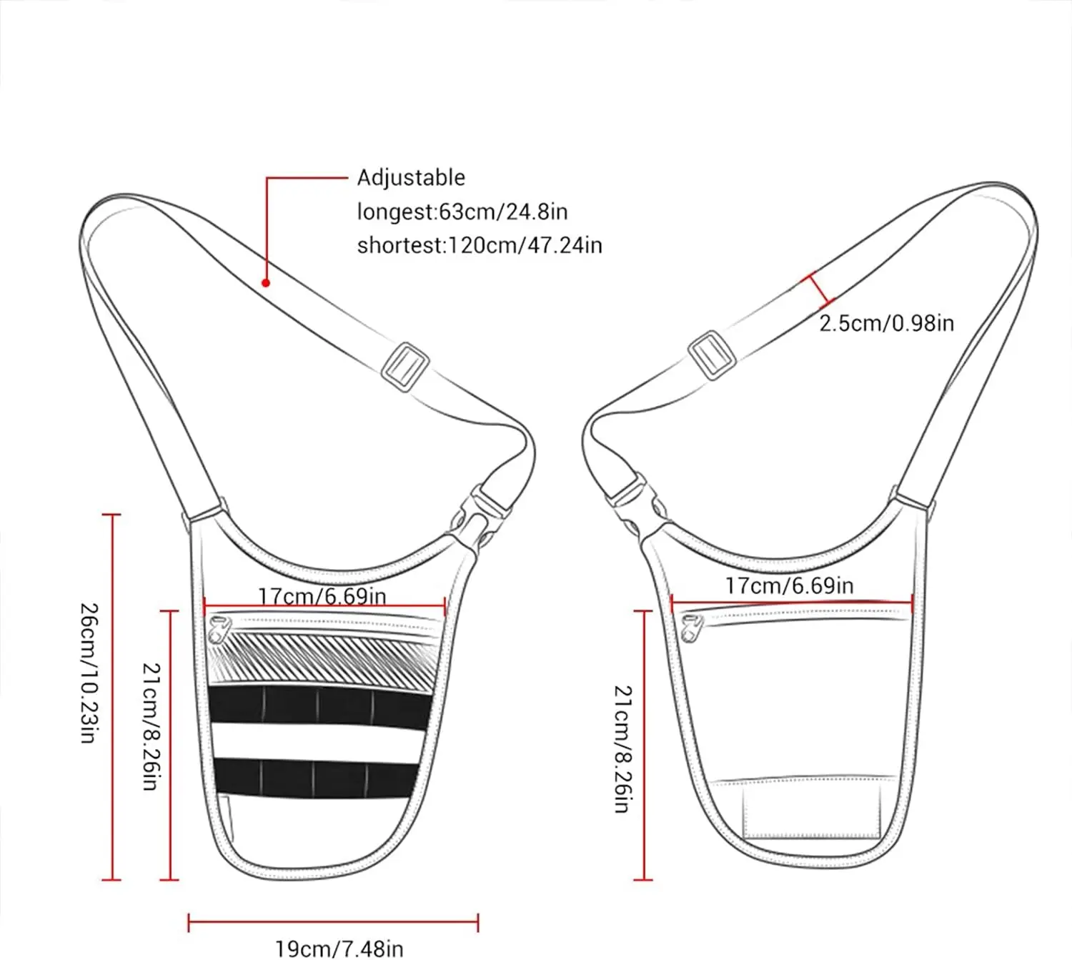 Premium BSCI factory OEM nylon Slim anti theft Conceal Carry crossbody tactical Chest Molle Underarm sling bag for men