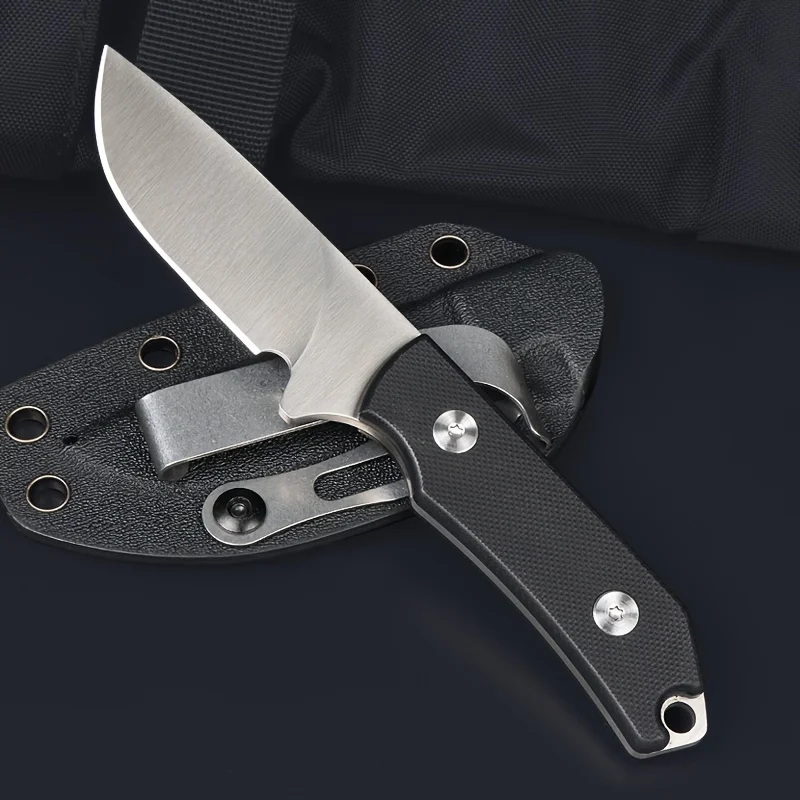 Factory Custom Outdoor Durable Stainless Steel Blade G10 Handle Razor-Sharp Straight Edge EDC Knife for Camping Fishing