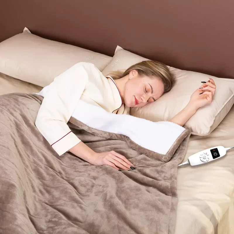 Fast Heating Blanket Machine Super Soft and Comfortable Washable Electric Heated Blanket with Hand Controller