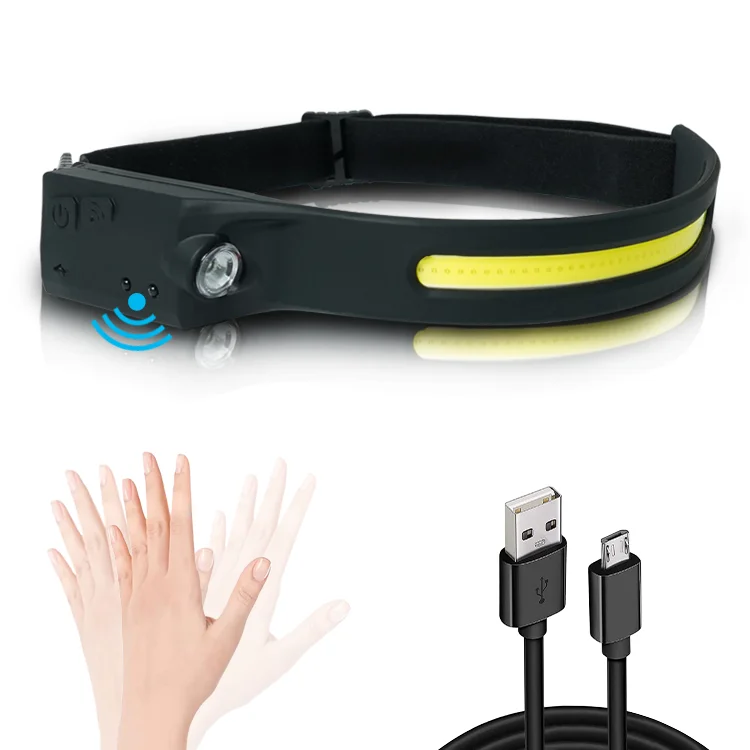 USB Rechargeable Mini COB Headlamp For Riding  LED Strip Wide Angle Broadbeam Led Headband New Camping Lighting LED Headlamp