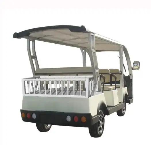 Luxury Electric Mini Electric Open Sightseeing Bus and Car 8 Passenger Shuttle Bus