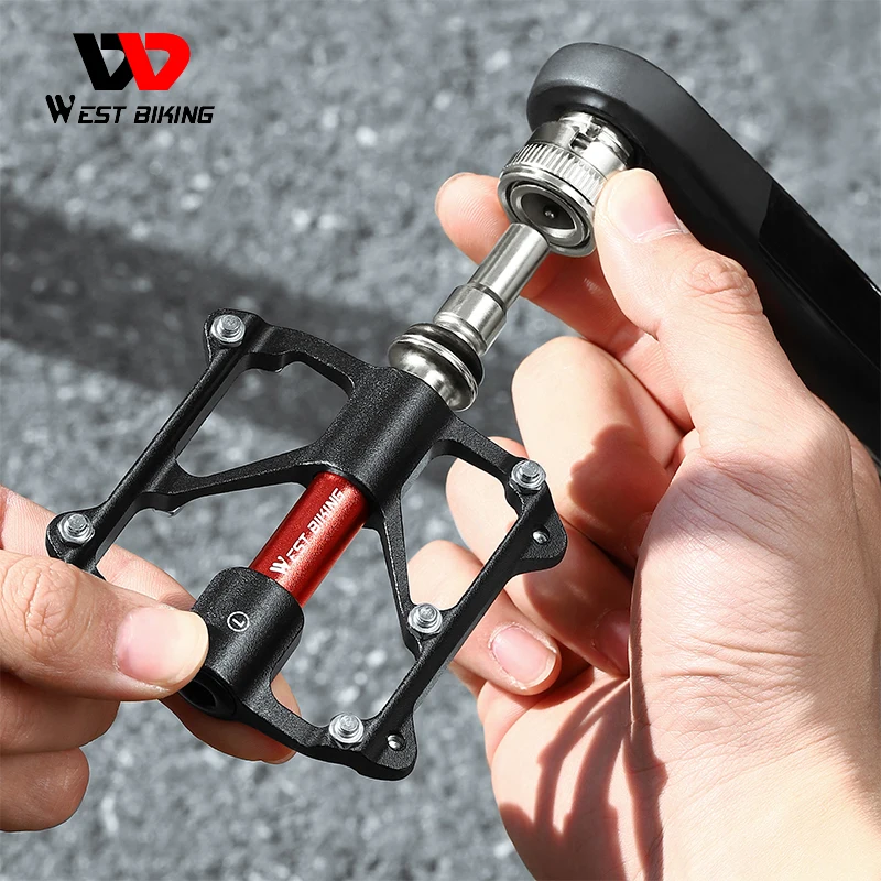 WEST BIKING New Bike Parts 3 Bearing CNC Quick Release Aluminum Alloy Pedal Mtb Road Bicycle Pedals