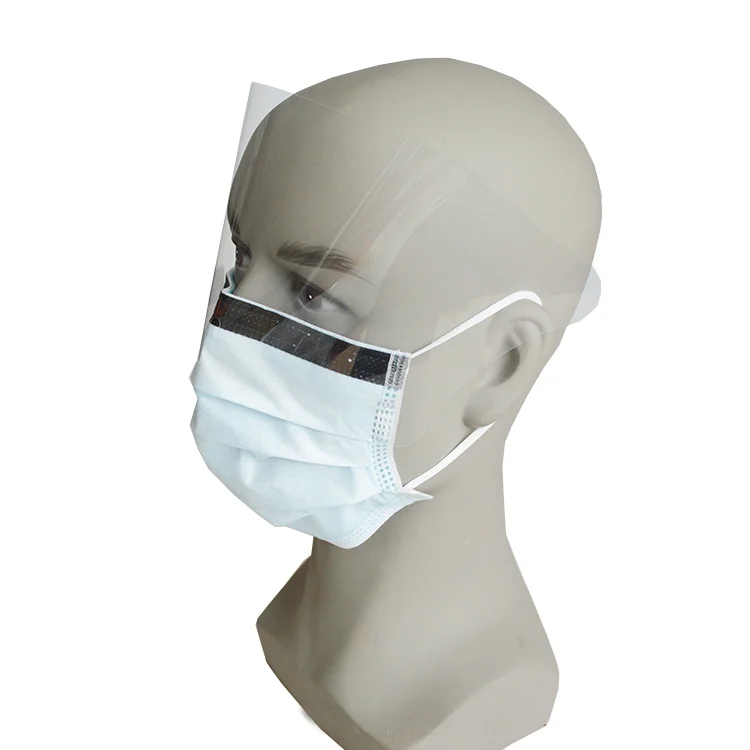Tie Head Loop Facemask Colorful Lab Cleanroom Protective Custom Visor Disposable Face Mask With Eye Shield