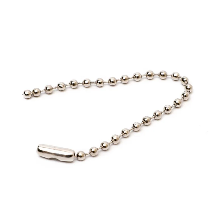Customized Stainless Steel Ball Chain With Connector For Hang Tag Label