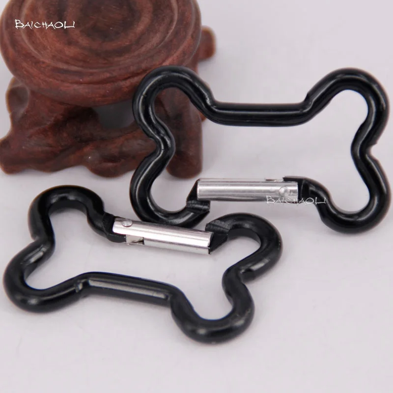Dog Bone Shaped Aluminium alloy spring Hook for Carabiner