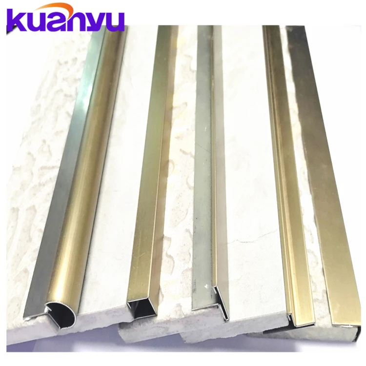 home decoration stainless steel rose gold metal profile tile edge flooring ceramic carpet tile trim stainless