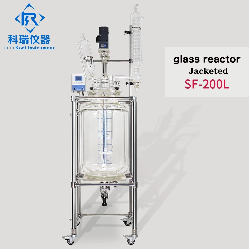 SF-100L jacketed glass reactor with immersion heater bath