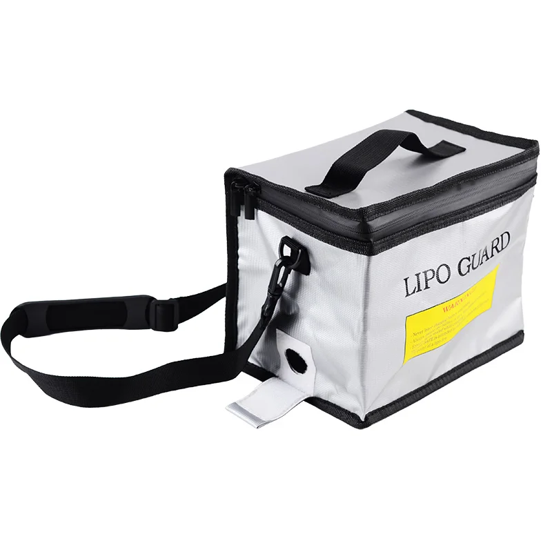 Large Space Fireproof Explosionproof Lipo Safe Bag with  Double Zipper  for Lipo Battery Storage and Charging (8.46x5.70x6.5 in)
