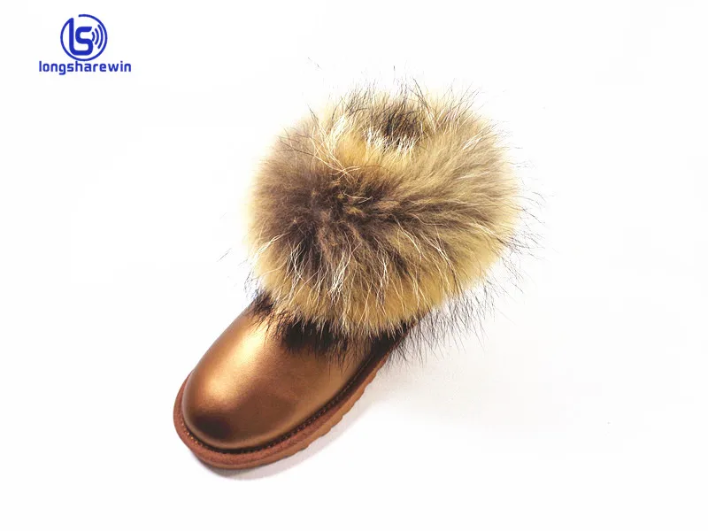 Оптовая продажа, детские зимние ботинки из натуральной овечьей кожи, зимние ботинки для мальчиков и девочек с мехом енота, детские ботинки, зимние ботинки для девочек