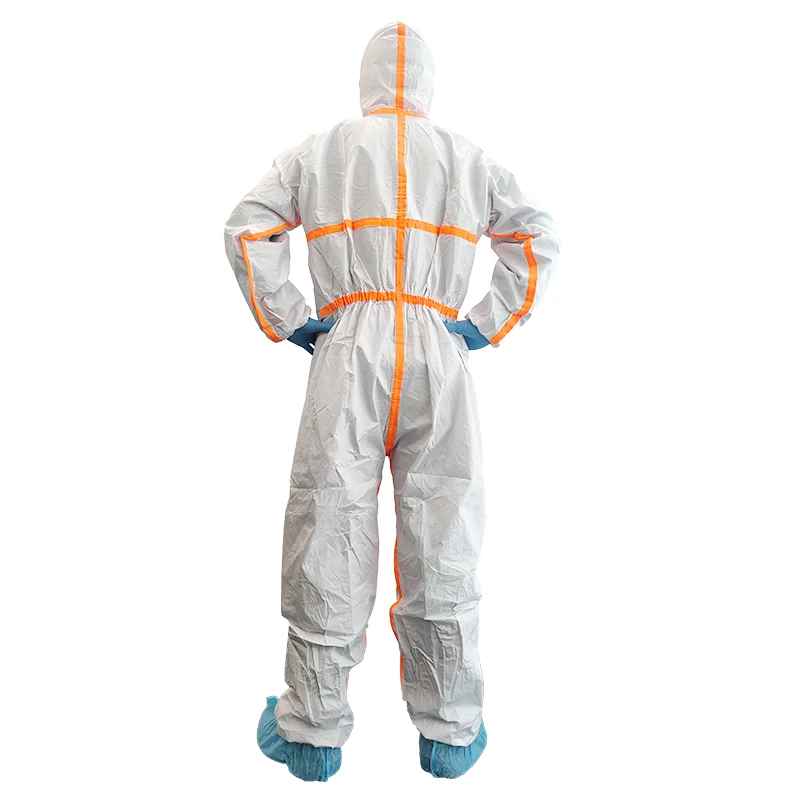 PPE EN14126 Standard CE Overall Chemical Protective Clothing Microporous Custom Wholesale Safety Uniform Disposable Coverall