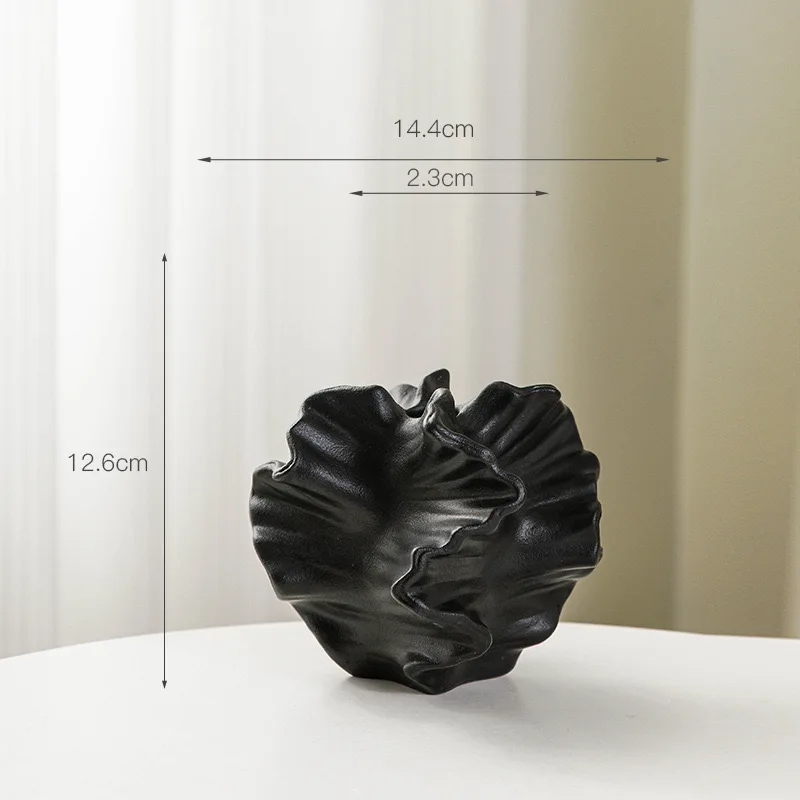 Irregular Decoration White Shell Shape Matte Clay Ceramic Flower Vase For Home Hotel Tabletop Decoration