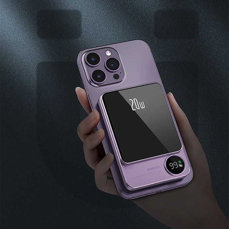 New Small Portable Magnetic Suction 15W Ultra-Slim Wireless Magnet Power Bank 5000mah for iPhone 13/13 Pro 14/14  Plus Pro Max