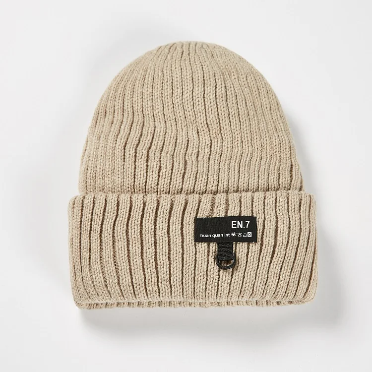 Fashion Sport Style Winter Hat Beanie Wool Baseball Cap Custom Black Knitted Hat for Women