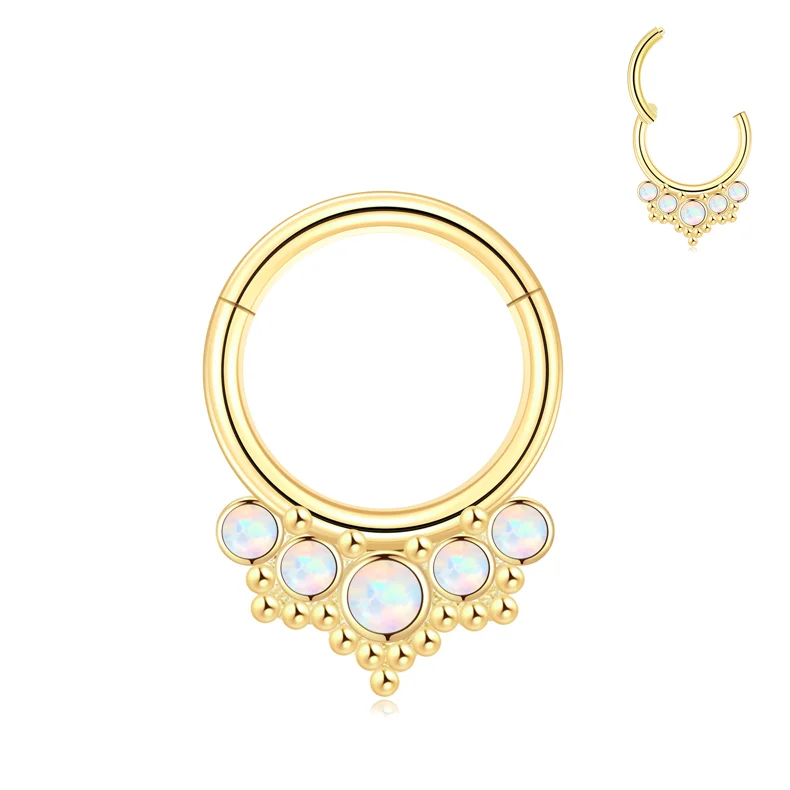 Titanium Piercing Fashion Jewelry Zircon Circle Piercing Jewelry Septum Nose Rings For Women