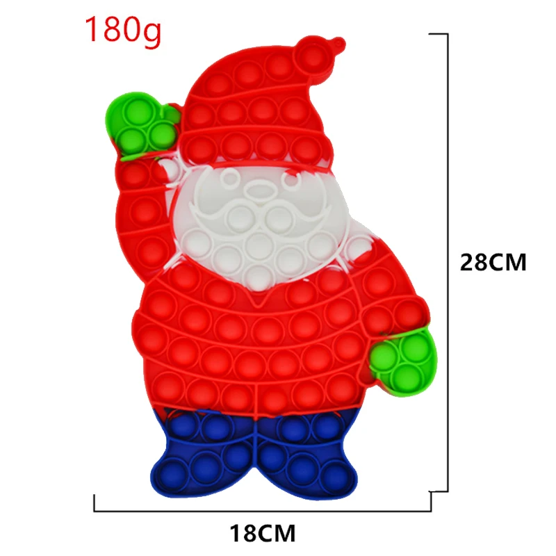 Wholesale Amazon Hot New Release Stress Large Oversized Santa Claus Bubble Push Popper Christmas Fidget