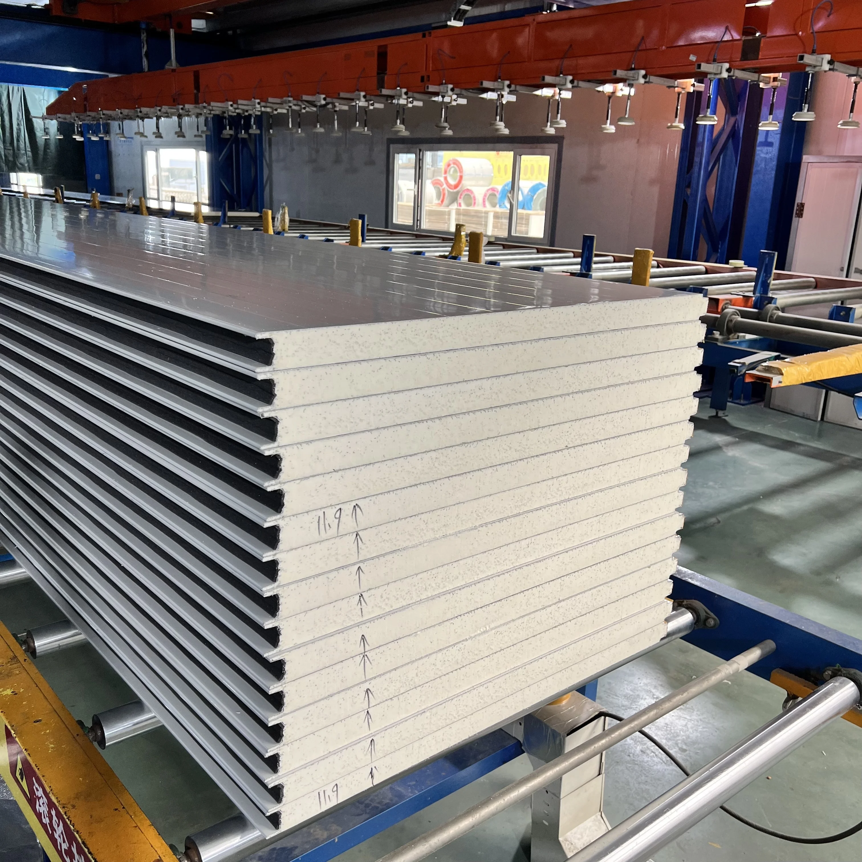 low price 30 40 50 80 100mm Polyurethane  PIR/PUR/PU  Foam wall prefab homes sip  sandwich Panels