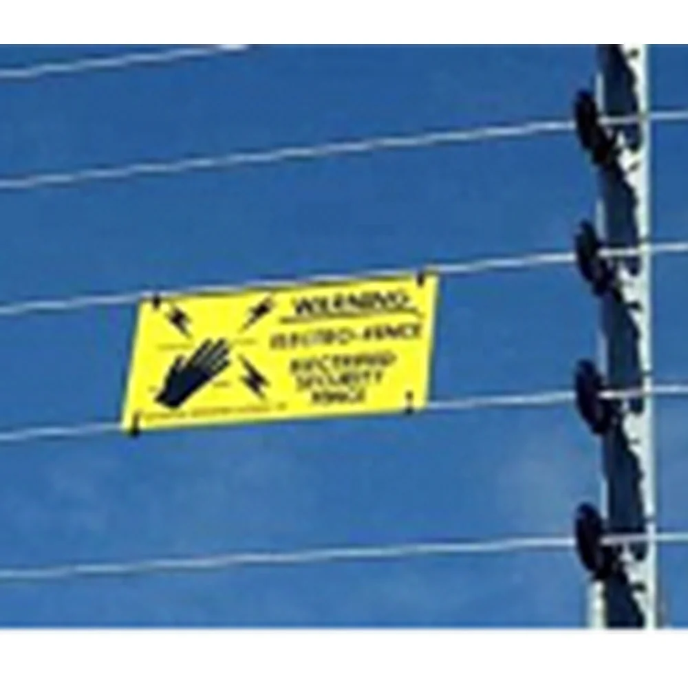 Custom Logo Waterproof Electric Fence Warning Sign With Pre-Drilled Holes