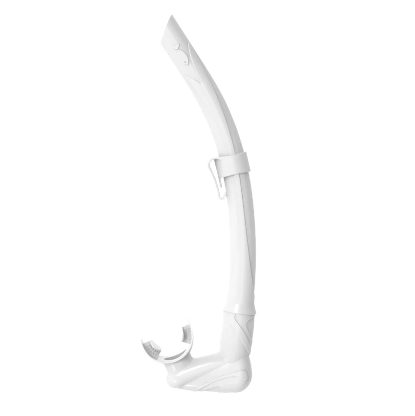 Wholesale semi-dry breathing tube under water purge valve white silicone diving snorkel tube