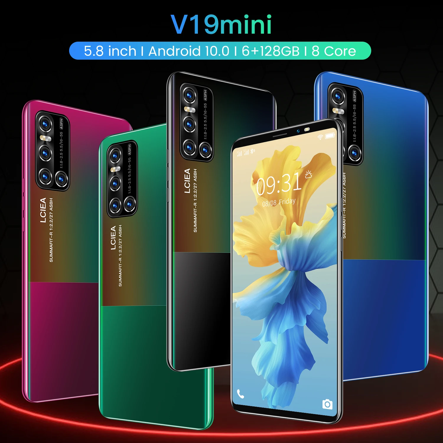  Бесплатная доставка в Камбоджу V19 mini 8 Core Dual SIM 6G + 128G мобильные телефоны 5 дюймов Android