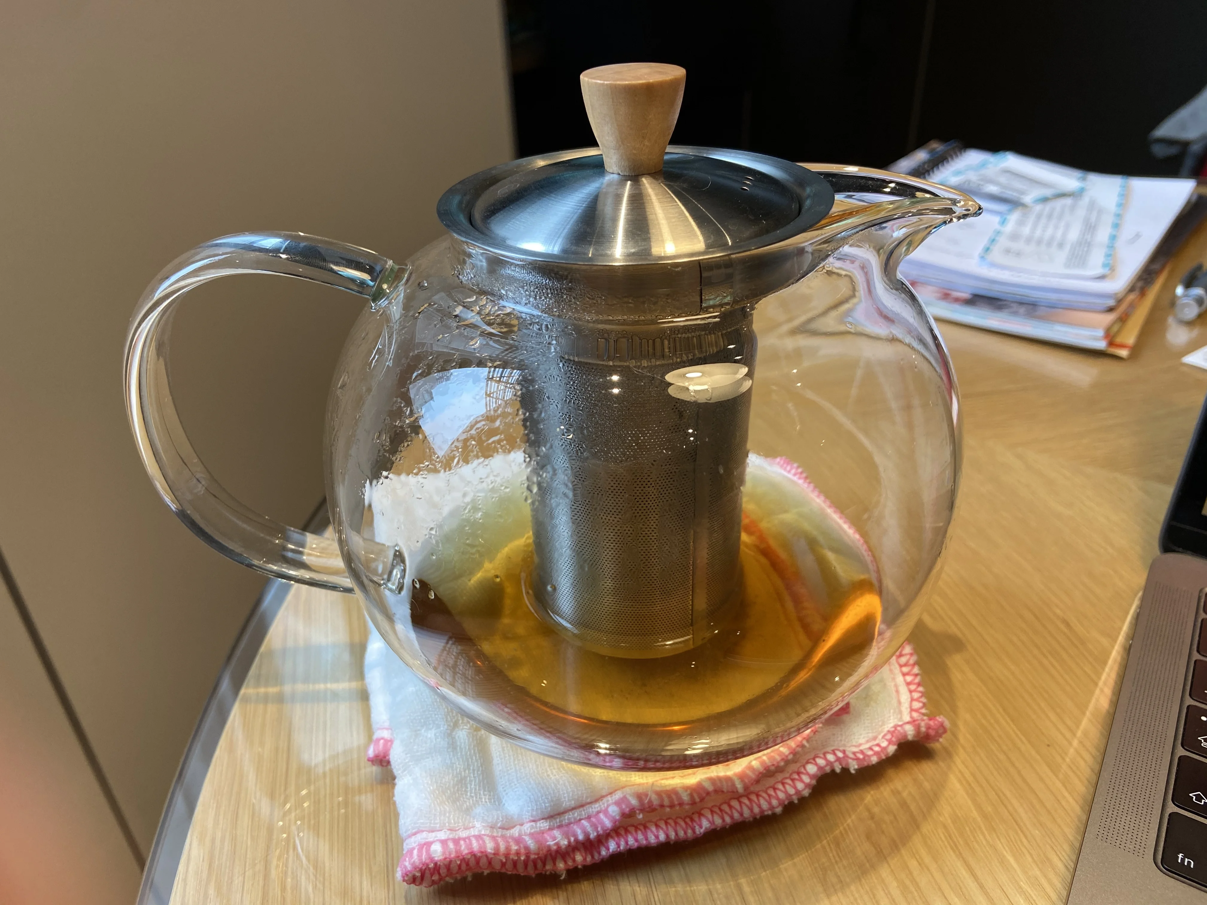 Creative Gift thermostable transparent glass teapot Kung Fu tea set with 304 stainless steel filter tea kettle