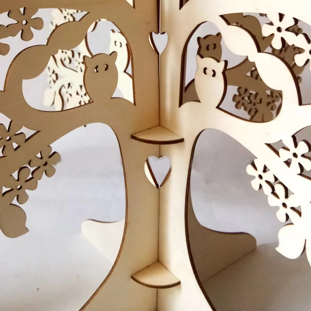 Manufacture wholesale Wooden handicraft ornaments creative wedding supplies wishing palm tree table home decoration