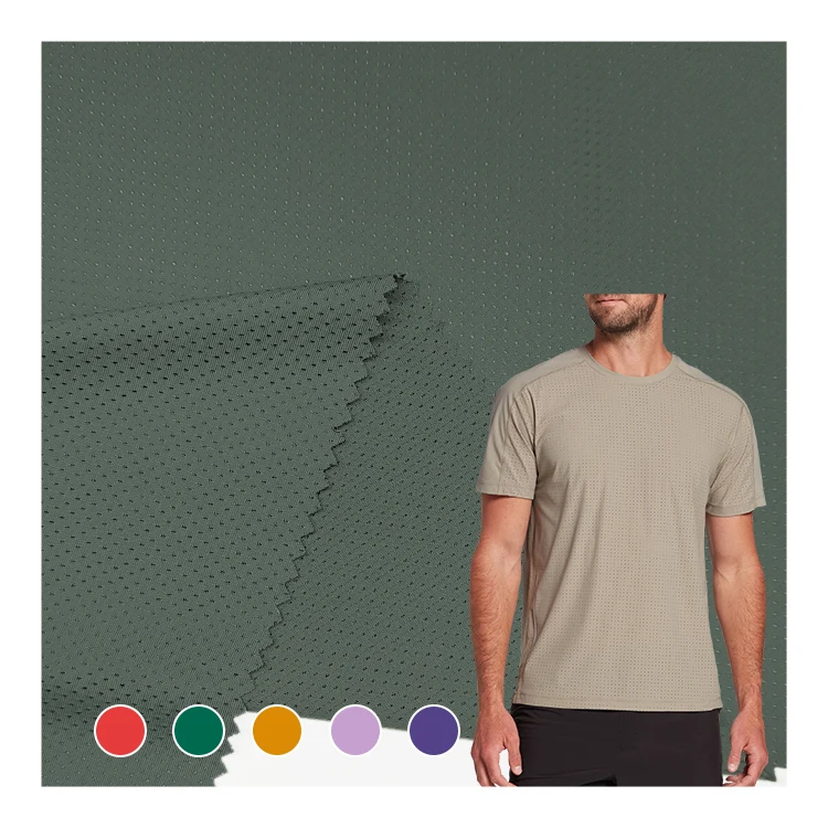 China Supplier Knit Elastic Power Net Mesh Fabric High Stretch Breathable Nylon Material for Clothing/