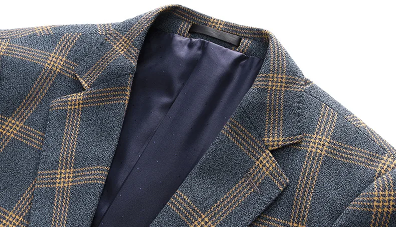 wholesale Business high quality 3 piece slim suits for men &amp blazer french plus plaid suit